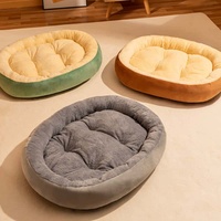 Coussin pour animaux de compagnie pliable, doublure intérieure en peluche douce et respirante, base lavable et antidérapante, adapté à toutes les saisons