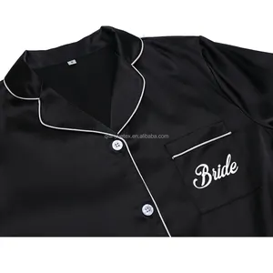 Pigiama di <span class=keywords><strong>Lusso</strong></span> in Raso di Seta per Donne, Set da Notte per Spose - Product Image 4