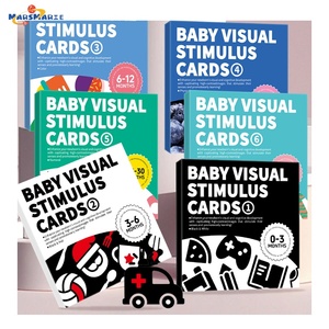 Éducation précoce carte de Stimulation visuelle noir et blanc nouveau-né bébé 0-3 ans bébé formation poursuite jouet en papier coloré - Product Image 1