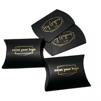 Boîte pliante économique en carton noir personnalisée pour bijoux, avec logo en feuille d'or, directement de l'usine