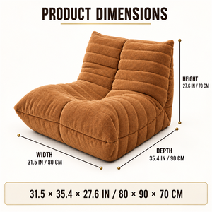 Divano singolo in ciniglia a forma di bruco, trapuntato a canali, senza telaio, compresso sottovuoto, per angolo lettura <span class=keywords><strong>e</strong></span> casa - Product Image 5