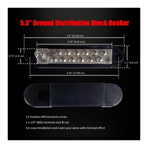 Bloc <span class=keywords><strong>de</strong></span> distribution <span class=keywords><strong>de</strong></span> puissance/masse à 12 bornes, 5,3 pouces, en laiton nickelé, pour bateau, camping-car, batterie, <span class=keywords><strong>barre</strong></span> <span class=keywords><strong>de</strong></span> <span class=keywords><strong>jonction</strong></span> - Product Image 6
