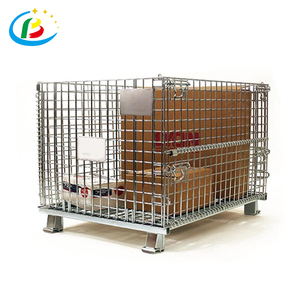 Công nghiệp có thể gập lại thép <span class=keywords><strong>Pallet</strong></span> hộp đóng mở dây lưới container <span class=keywords><strong>Stackable</strong></span> kim loại lưu trữ lồng cho kho - Product Image 5