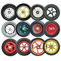 Roue pneumatique en caoutchouc de 16 pouces, moyeu en aluminium de 16 pouces, roue gonflable pour vélo, roues gonflables pour fauteuil roulant