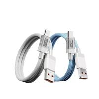 Kabel Data USB 3.0 Tipe-C 100W Berbahan Tembaga Murni 6A Pengisian Cepat, Kabel Nilon Transparan 1-2m untuk Mobil, Ponsel, Komputer, Printer