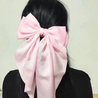 Nouveaux Grands Nœuds pour Cheveux Mauri – Pinces à Cheveux en Satin Soyeux Tendance avec Longue Queue pour Filles et Femmes