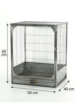 Cage à perroquet en acier inoxydable robuste pour calopsite, agapornis, perruche avec serrure sécurisée et plateau facile à nettoyer