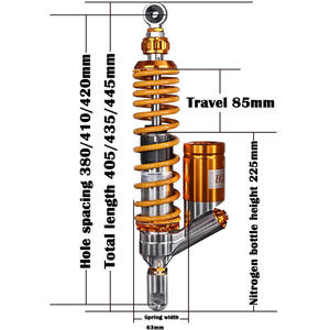 <span class=keywords><strong>Amortisseur</strong></span> arrière réglable JP102 380/410/420/435mm espacement des trous nouvel état pour les motos générales, y compris pour Honda Fo - Product Image 2