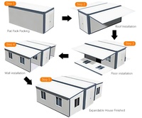 Casa Contenedor Expandible de 20 pies, 2 Habitaciones, Sistema Solar de 5KW Fuera de la Red, Unidad de Vivienda Adicional (ADU), Casa de Huéspedes, Casa Prefabricada Aislada, CE