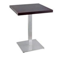 Table de cocktail en acier inoxydable brossé de haute qualité avec plateau en bois, table de bar, table basse LQ-BT203A