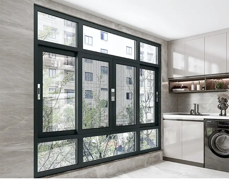 Ventanas corredizas con mosquitera, ventanas corredizas de vidrio de aluminio para casa, lo último en diseño de ventanas corredizas, tipo mosquitera