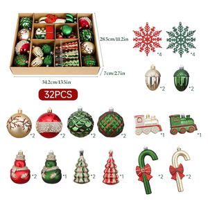32pcs Handmade Customized Shatterproof Plastic Balls Christmas <b>Tree</b> <b>Ornaments</b> with Gift Box for Holiday Home Party - Product Image 1