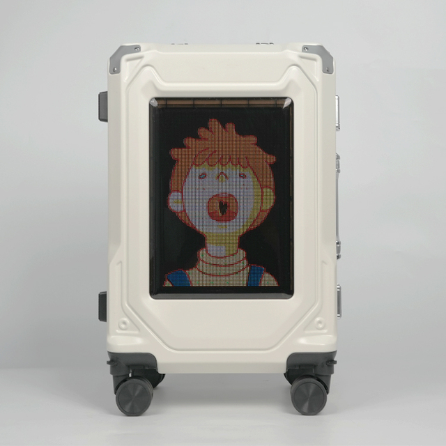 LOY L4 Trolley Suitcase with High Resolution Wireless Programmable LED Screen Smart Travel Luggage Bag Set Led Light Display