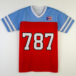 Camiseta de Fútbol Americano Personalizada de Puerto Rico, Corte Cuadrado, Malla Transpirable, Recuerdo de Viaje, Moda - Product Image 1