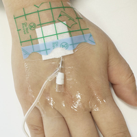 Pansement stérile pour canule IV médicale OEM, pansement transparent imperméable auto-adhésif en film PU pour canule IV