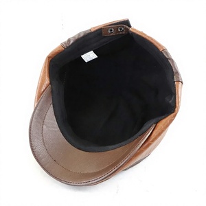 Gorra Plana de Cuero PU para Hombre, Estilo Inglés, Casual, con Textura Repujada, Marrón, Negro, Bronceado, para las Cuatro Estaciones, Adulto, 56-58CM, Transpirable - Product Image 6
