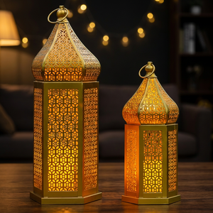 Moroccan Style Iron <b>Lantern</b> with Antique Finish Handmade Lightweight <b>Candle</b> Holder for Weddings Festivals Luxury Home Decor - Product Image 4