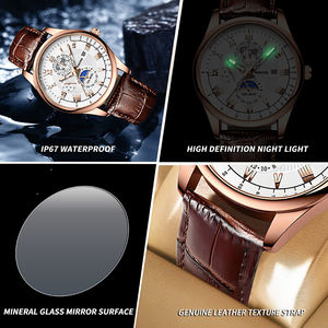 Vintage <b>Men's</b> <b>Waterproof</b> Luminous Quartz <b>Watch</b> 44mm Stainless Steel Band 30M Water Resistant Casual Senior Student Teenager - Product Image 6