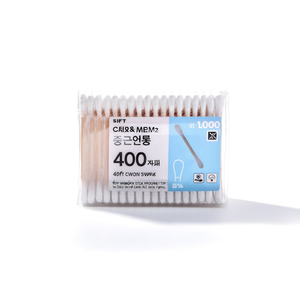 Hisopos de algodón Sift, 400 piezas, punta redonda con varilla de madera para el cuidado diario de la piel, para todo tipo de piel - Product Image 2