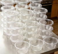 Gobelet transparent multi-capacités avec contour personnalisé pour sauces, condiments et emballages de restauration à emporter