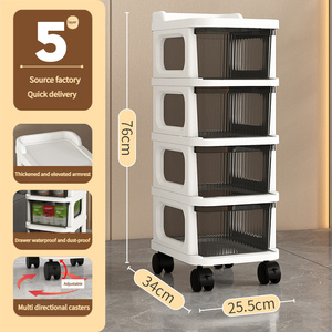 Armario de almacenamiento debajo de la Mesa para aperitivos y juguetes con cajón carrito de almacenamiento móvil carro escalonado estantes de instalación gratis - Product Image 4
