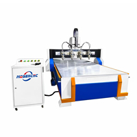 Jinan Mosencnc 1325 Router CNC de 8 cabezales y 4 ejes con múltiples husillos, precio competitivo, componentes principales de motor y PLC