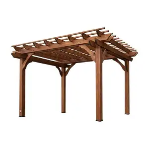 Gazebo de madera de plástico para exteriores, pérgola de plástico para balcón, patio, terraza, paisaje, techo con luvered, WPC