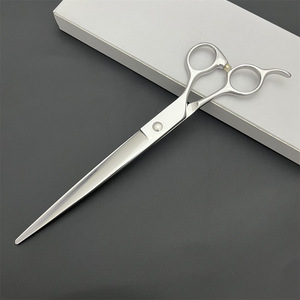 กรรไกรตัดขนสัตว์เลี้ยง K2 ขนาด 8 นิ้ว สแตนเลสสตีล แบบใบมีดแบน สำหรับตัดขนสุนัข กรรไกรตัดแต่งขนมืออาชีพ - Product Image 3