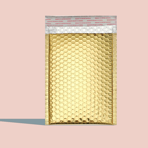 Film plaqué aluminium rose doré épaissi, taille 28cm x 37cm + 6 sacs à bulles, sacs express, sacs d'emballage cosmétique, vente en gros - Product Image 3