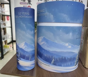 Emballage cylindrique pour tasse de montagne enneigée, boîte cadeau, emballage cylindrique en papier épais et rigide pour tasse à whisky, antichoc et incassable - Product Image 2