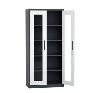 Iron Metal Modern <b>Sliding</b> Glass Door Filing Cabinet with KeyLock for Office Storage Steel Filing Cabinet Office Cupboard - Product Image 3