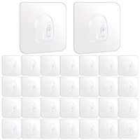 Lavinia – Lot de 20 crochets adhésifs doubles invisibles pour fixation murale, pour assiettes décoratives, cadres photo, chaussures et sacs