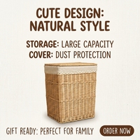 Panier à linge pliable multifonction en osier Haosen et organisateur de rangement pour salle de bain et jouets