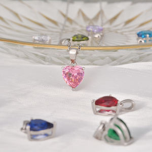 Merryshine cumpleaños Día DE LA MADRE 925 plata esterlina piedra de nacimiento collar de amor de cristal - Product Image 5