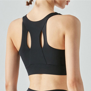 Vêtements de fitness et d'entraînement avec logo personnalisé OEM Soutien-gorge de yoga rembourré à fermeture éclair pour femmes - Product Image 2