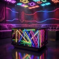 Table de bar LED Infinity pour discothèque KTV, table basse lumineuse néon pour entrée d'hôtel, ferme moderne, verre trempé