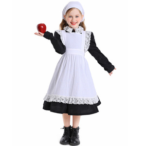 Costume de jour pour enfants pour filles Stage Play Performance Maid Civilian Dresses K117 - Product Image 4