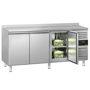 โต๊ะเตรียมอาหารแช่เย็น GGM Gastro รุ่น ECO-1795x700mm ประตูสามบาน ขอบยกสูง ระบบละลายน้ำแข็งอัตโนมัติ อุณหภูมิ +4C +10C ระดับพลังงาน A+++ - Product Image 3