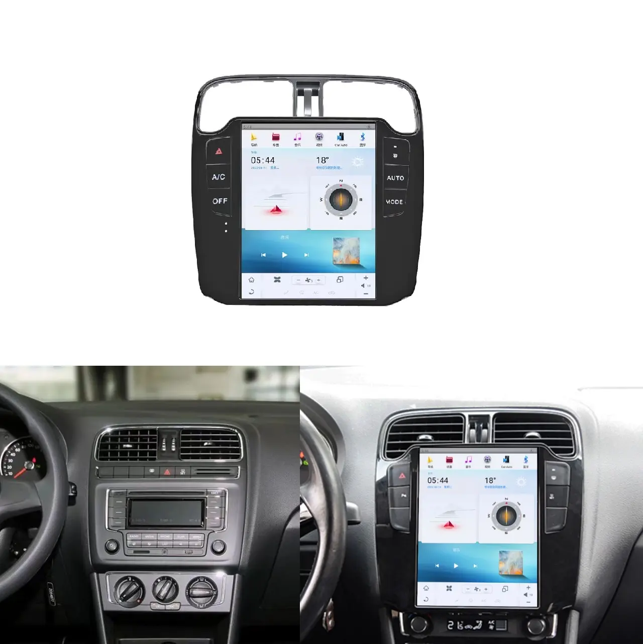 10.4 "écran Vertical Android 11 autoradio Navigation pour Volkswagen Polo Mk4 2011-2018 lecteur DVD multimédia sans fil Carplay