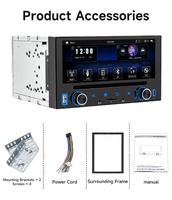 Reproductor de DVD para Auto BQCC 2Din de 6.86 Pulgadas, Radio para Vehículo con Pantalla Inalámbrica Android, Carplay, Mirrorlink, RDS, FM, BT, TF, USB-C, Estéreo Multimedia