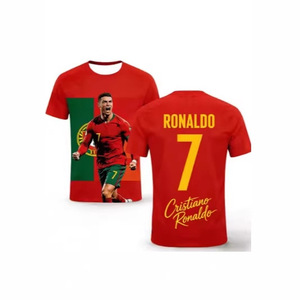 Maillot de football Portugal 7 Ronaldo pour homme, manches courtes, col rond, imprimé intégral, respirant, en polyester, maillot de sport - Product Image 3