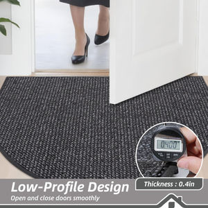 Tapis de <span class=keywords><strong>porte</strong></span> de trappeur de saleté demi-cercle tapis d'entrée lavables antidérapants tapis de sol de bienvenue à profil bas pour <span class=keywords><strong>porte</strong></span> avant arrière - Product Image 3