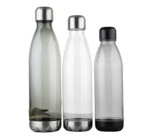 नई 500 ml 650 ml 1L स्टेनलेस स्टील ढक्कन कस्टम पुन: प्रयोज्य थोक tritan पीने खेल bpa मुक्त सोडा प्लास्टिक कोला पानी की बोतल