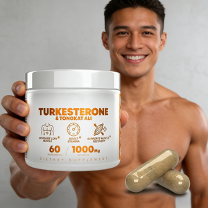 Compléments alimentaires à base de Turkesterone et de Tongkat Ali pour la gestion de l'énergie chez l'adulte, la croissance musculaire et le soutien de l'endurance. Non destiné aux femmes enceintes. - Product Image 5
