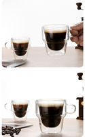 Tasses à expresso en verre borosilicate transparent isolées, 5 oz, 10 oz, à double paroi, pour café et thé, pour la maison et le bureau