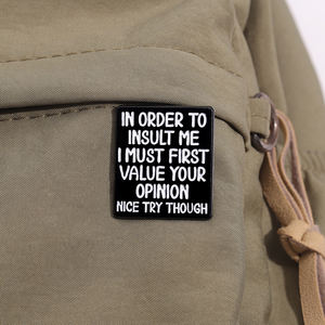 Drôle maladroit sarcastique citations émail broche créative dessin animé métal broche revers Badge bijoux cadeau pour les amis - Product Image 3