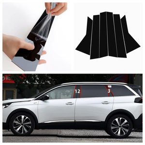 ADOORO 8 Pièces Protection Poignée Porte Voiture - Anti-Rayures Pour Peugeot 308, 3008, 408, 301, 5008 - Autocollants Cuvette Poignée Noirs