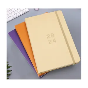2024高品质B5线全彩印刷组织器无酸平纹日记本带扣笔记本