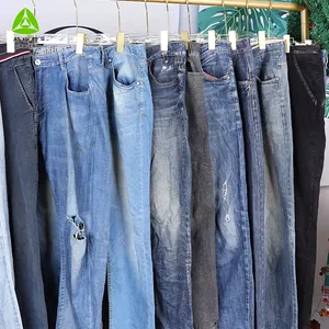 Vintage B-Grade Clothes Bale Used Men Jeans Denim Trousers Stretch Pants Second Hand Clothing