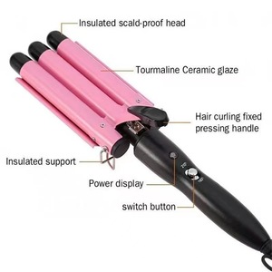 Fer à <span class=keywords><strong>boucler</strong></span> à trois tubes effet vague d'eau le plus vendu, lisseur de cheveux, <span class=keywords><strong>appareil</strong></span> à permanente électrique à plaques chauffantes pour boucles en spirale - Product Image 4